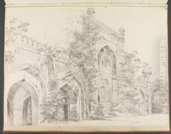 A View of a Mosque, at Rajemahel - view 1