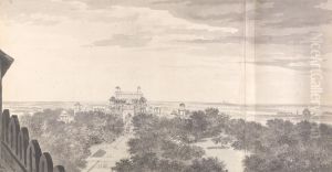 View of the Tomb of the Emperor Akbar at Secrundii (Sikandra) from the Top of the Outer Gate