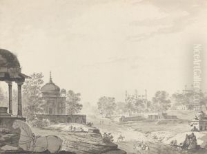 A View of Tombs at Secundrii near Agra by William Hodges