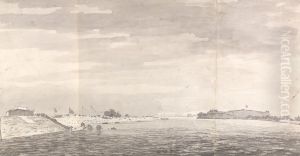 View of a Military Encampment with a Distant View of Chunargarh by William Hodges