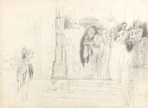 Brahmins Before the Temple of Vis Visha (Bisheshwar) at Benares by William Hodges