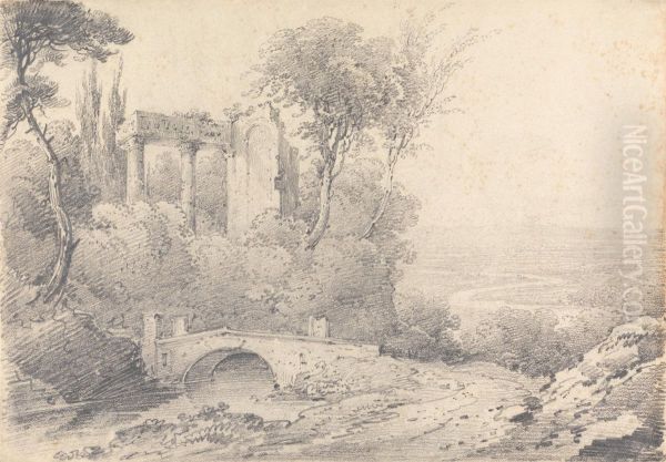 Landscape with Ruins and Bridge - view 1