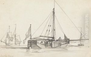 Three Ships by Philip James de Loutherbourg
