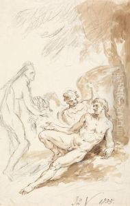 Raphael's Visit to Adam and Eve, from Milton's Paradise