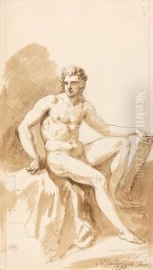 Seated Male Nude by John Vanderbank