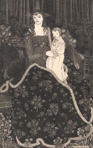A Large Christmas Card by Aubrey Beardsley
