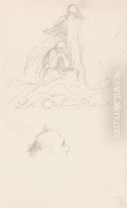 Studies of Death and the Resurrection, and a Head of a Man