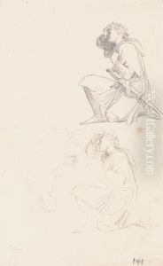 Studies of a kneeling knight