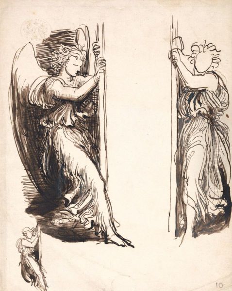 Studies for the Angels in The Court of Death - view 1
