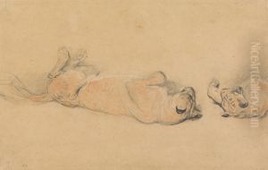 Lions at Play by Sir Edwin Henry Landseer