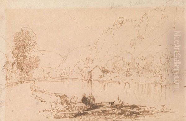 Fisherman by a River - view 1