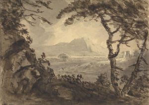 Landscape with Mountain in Center Distance
