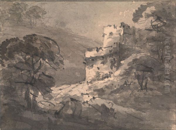 Landscape with a Ruined Castle on the Right - view 1
