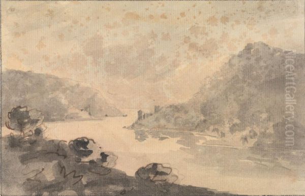 Mountainous Landscape with a River - view 1