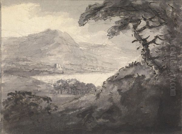 Mountainous Landscape with a Lake - view 1