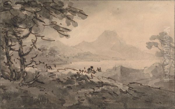 A Lake with Mountains Rising Beyond - view 1