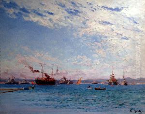 Escadre en rade de Toulon, effet nuageux du matin