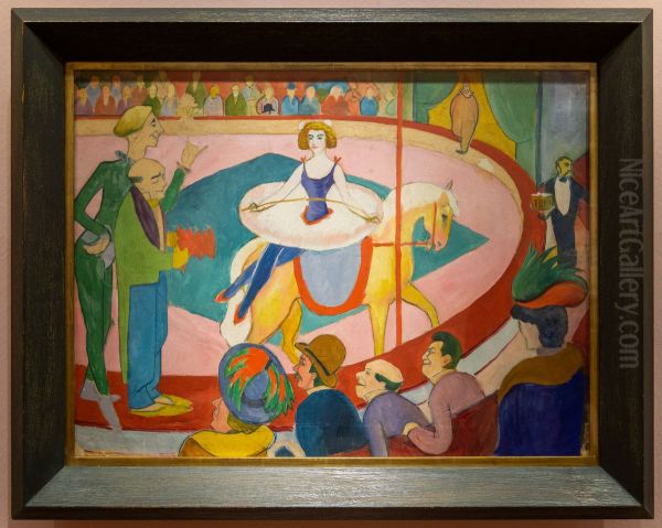 Kunstreiterin mit Clowns - view 1
