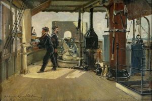 Sur le pont de la canonniere l'Alerte by Gaston Roullet