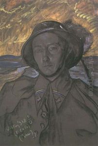 Portret Oficera (Podhalanczyk) by Stanislaw Ignacy Witkiewicz (Witkacy)