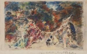 Scene De Parc D'apres Monticelli by Joseph Cabasson