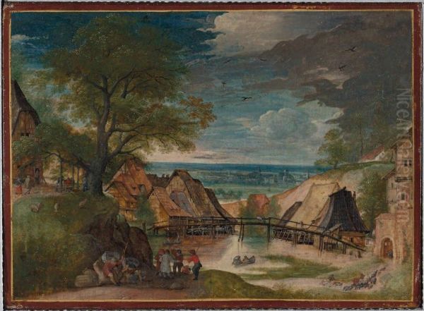 Landscape with Travelers Along a Country Road - view 1