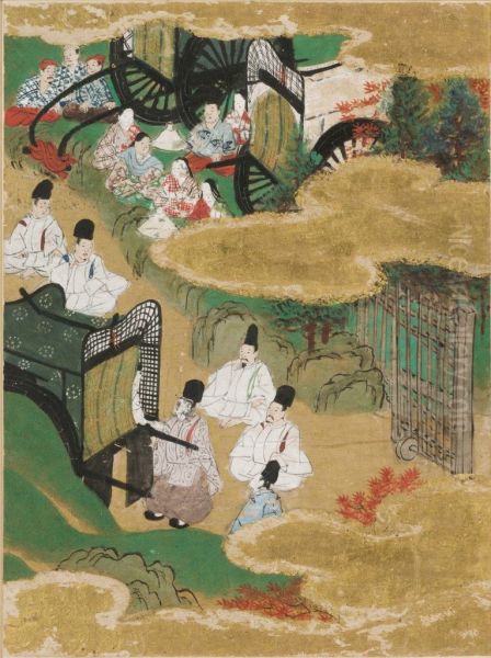 At the Pass (Sekiya), Illustration to Chapter 16 of the Tale of Genji (Genji monogatari) - view 1