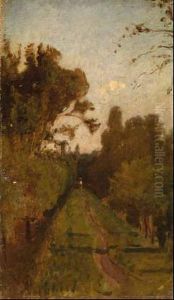Scorcio Di Paesaggio Con Viandante by Vincenzo Cabianca