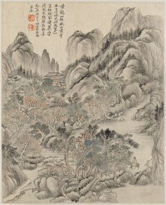 Landscape After Wang Meng (ca. 1308-1385) by Yun Shouping