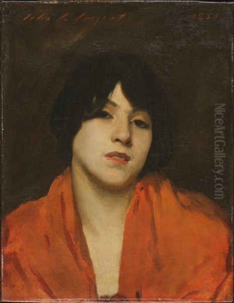 A Venetian Woman in a Scarlet Shawl ("Gigia Viani") - view 1