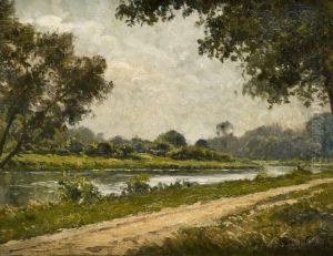 Bord De Riviere by Louis Alexandre Cabie