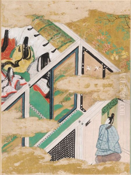 The Typhoon (Nowaki), Illustration to Chapter 28 of the Tale of Genji (Genji monogatari) - view 1