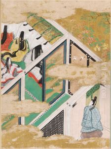 The Typhoon (Nowaki), Illustration to Chapter 28 of the Tale of Genji (Genji monogatari) by Tosa Mitsunobu