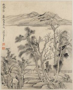 Landscape After Xu Ben (1335-1380) by Yun Shouping