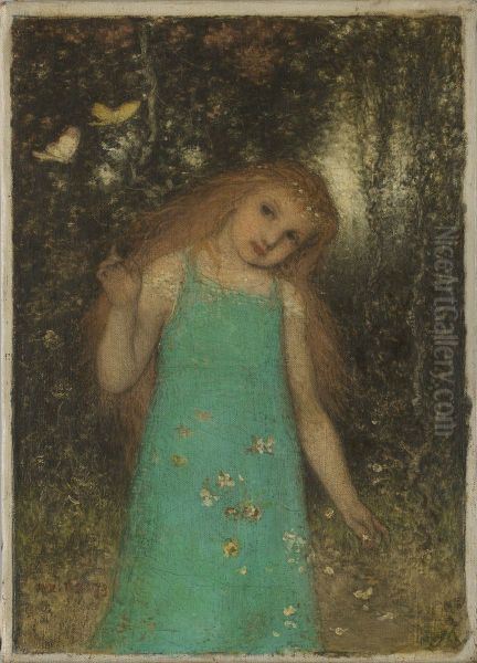Young Girl with Butterflies - view 1