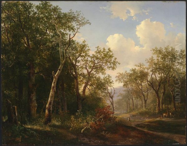 A Wooded Landscape with Deer - view 1