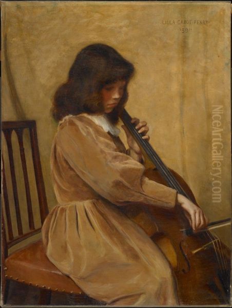Girl Playing a Cello - view 1