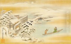 Wang Ziyou in Boat on a Snowy Night by Kano Yasunobu