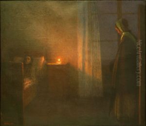 U divcina loze by Jakub Schikaneder