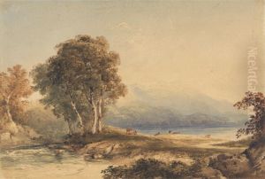 Mountainous Landscape with Lake and Stream by Copley Fielding