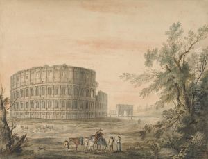 Colosseum, Rome, with Arch to the Left by George Robertson