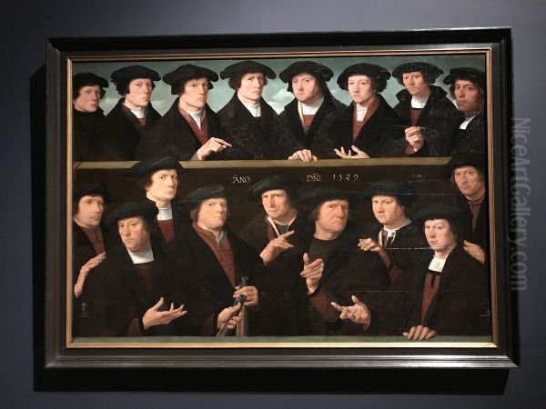 Een groep schutters, 1529 - middenpaneel - view 1