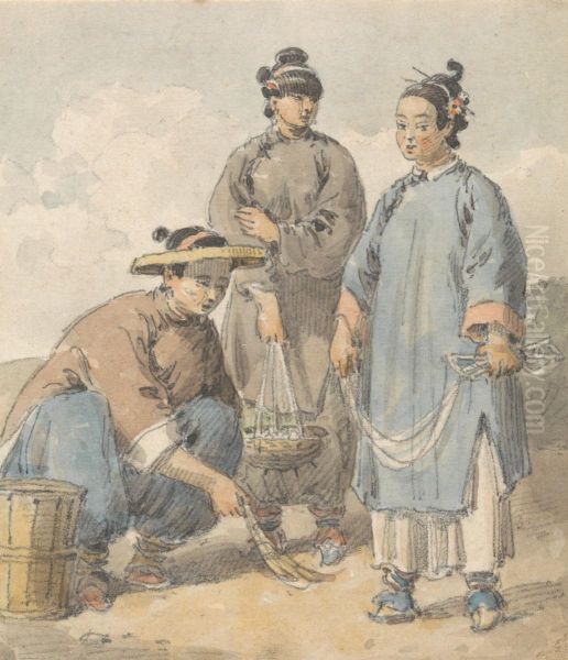 Three Chinese Women Street Vendors - view 1