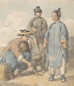 Three Chinese Women Street Vendors by William Alexander