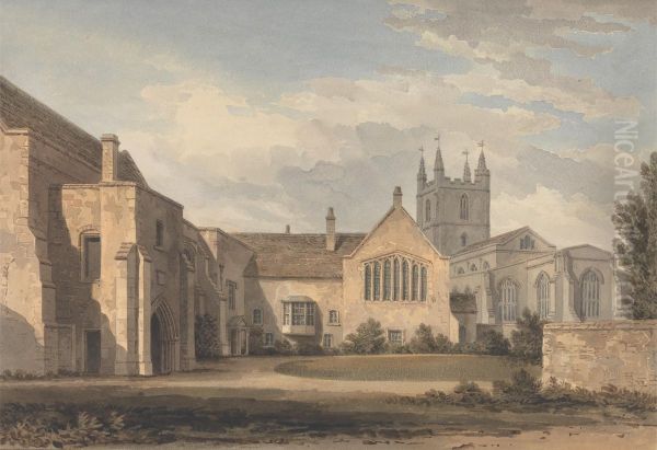 South East View of the Church and Palace at Croydon, Surrey - view 1