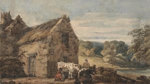 Cottage near Newcastle, Northumberland by Thomas Girtin