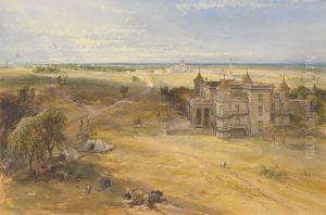 The Dilkoosha, Lucknow in the Distance by William Simpson