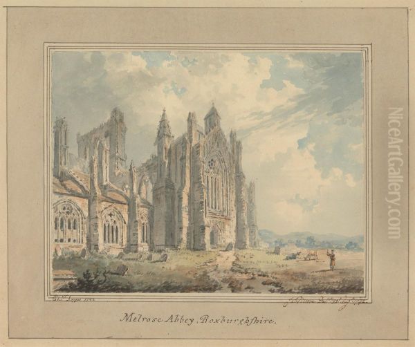Melrose Abbey, Roxburghshire - view 1