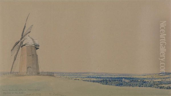 Tysoe Windmill and Church, Warwickshire - view 1