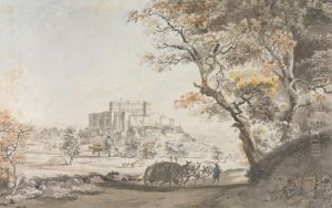 A Southeast View of the Castle of Grigan in Provence near Dauphine by Michel-Vincent Brandoin